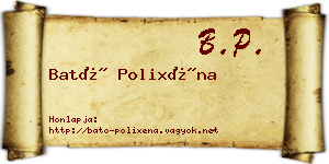Bató Polixéna névjegykártya